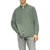 QS Langarmhemd , Herren, Gr. L, N-Gr, grün (olive), Twill, Obermaterial: 100% Baumwolle, unifarben, regular fit normal, ohne Ausschnitt, Manschette, Hemden Langarmhemd, mit Manschetten