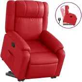 vidaXL Relaxsessel mit Aufstehhilfe Rot Kunstleder
