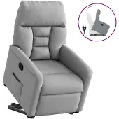 vidaXL Relaxsessel mit Aufstehhilfe Hellgrau Stoff