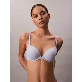 Calvin Klein Push-up-BH "PUSH UP PLUNGE", Damen, Gr. 70, Cup D, blau (casual blau), Obermaterial: 71% Polypropylen, 29% Elasthan, UNDERWEAR, Basic, körpernah, BHs Push-up-BH, mit glattem Finish