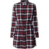 Pepe Jeans für Damen. PL9537750 Marina rotes Kleid (M), Lässig, Baumwolle, Langarm