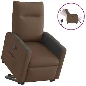 vidaXL Relaxsessel mit Aufstehhilfe Elektrisch Braun Stoff
