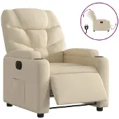 vidaXL Relaxsessel Elektrisch Creme Stoff