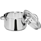 Kruger Kochtopf KRÜGER, silber (silberfarben), H:10cm Ø:16cm, Töpfe, Kochtopf, Induktion