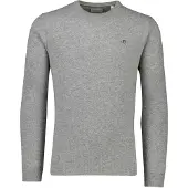 Gant für Herren. 87211 Pullover mit rundem Halsausschnitt aus sehr feiner grauer Schafswolle (M), Lässig