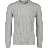Gant für Herren. 8050601 Grauer Pullover mit Rundhalsausschnitt (5XL), Lässig, Baumwolle