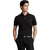 Ralph Lauren für Herren. 710713130001 Custom Slim Fit Poloshirt aus weicher Baumwolle schwarz (L), Lässig, Kurzarm