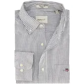 Gant für Herren. 3000230 Regular Fit Oxford Hemd in blau fein gestreift (XL), Lässig, Baumwolle, Klassisch, Langarm
