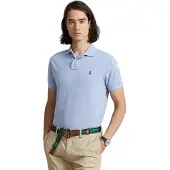 Ralph Lauren für Herren. 710548797013 Piqué-Poloshirt in schmaler Passform hellblau (M), Lässig, Baumwolle, Kurzarm