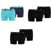 Puma Herren Boxershorts 6er Pack Aqua Blue / Black - XL