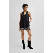 BOSS für Damen. 50540370 Dembrolai Kleid schwarz (4XL), Lässig, Baumwolle, Ärmellos / Hosenträger