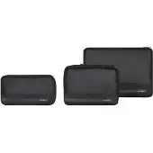 Samsonite TA Revolution - Packwürfel Set 3-teilig, Hochwertiger Reise- & Koffer-Organizer, Packing Cubes für Urlaub, Gepäck-Organizer für Koffer und Rucksack, Schwarz – 3er-Set
