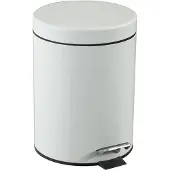 Rossignol 2905350021 Treteimer - Edelstahl, rund Ø 205 mm, 5 l, weiß