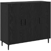 vidaXL Sideboard Schwarz Eichen-Optik 90 x 34 x 80 cm Holzwerkstoff
