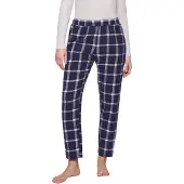 Triumph Loungehose "Mix & Match Tapered Trouser Flannel 02 X", Damen, Gr. 40, N-Gr, grau (grau combination), Flanell, Obermaterial: 100% Baumwolle, lang, Hosen Loungehose, angenehm weich, Karo-Muster