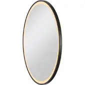 SLV Trukko LED-Wandspiegel IP44 CCT schwarz Ø 80cm