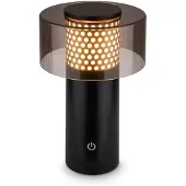 Briloner LED-Akku-Tischlampe Brilo unplugged Gila, gold/schwarz 21 cm