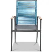 Set One By Musterring Gartenstuhl "Freilicht Armlehnstuhl", blau (schwarz, blau, anthrazit, schwarz), B:61cm H:94cm T:66cm, Aluminium, Kunststoff, Massivholz, Stühle, Gartenstuhl