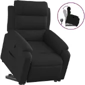vidaXL Relaxsessel mit Aufstehhilfe Schwarz Stoff