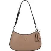 GUESS Damen Noelle Ii Top Zip Shoulder Bag Umhängetasche, braun, Mehrfarbig