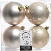 Ksd 4 Weihnachtskugeln Perle 100 mm (wit)