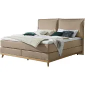 Hasena Boxspringbett Imelda mit Kissen sand Holz Eiche bright 160x200 : Topper - Glamour Top (soft)