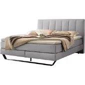 Hasena Boxspringbett Ambra light grey Metallkufe schwarz 140x200 : Topper - Elegance Top (medium)
