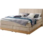 Hasena Stauraum Boxspringbett Pedrosa sand Holz Eiche bright 180x200 : Topper - Lovely Top (fest)