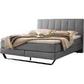 Hasena Boxspringbett Ambra grey Metallkufe schwarz 160x200 : Topper - Glamour Top (soft)