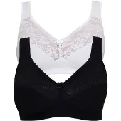 Susa Bügelloser BH "Basic" Spitze, genähte Cups, Baumwollmix, elastisch, BH-Set