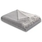 Biederlack Wohndecke "Soft Impression im Doubleface-Look", silber (silber, stone), B:130cm L:170cm, Baumwolle, Kaschmir, Wohndecken, Wohndecke, Baumwolle-Kaschmir-Mix