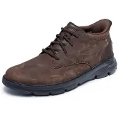 SKECHERS für Herren. 205514 Slip-Ins Relaxed Fit: Arch Fit Garza - Ridley Stiefeletten braun (41), Leder, Wohnung, Schnürsenkel, Lässig