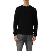 s.Oliver Strickpullover , Herren, Gr. M, schwarz, Strick, Obermaterial: 100% Baumwolle, unifarben, normal hüftbedeckend, Rundhals, Bündchen, Pullover Strickpullover, langarm, Grob-Strick