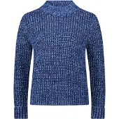 Betty & Co Strickpullover "Strickpullover mit Struktur", Damen, Gr. 42, blau (blau, light blau), Obermaterial: 76% Polyacryl PAN. 12% Wolle mw. 9% Polyamid PA. 3% Wolle mw., Pullover Strickpullover