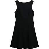 Superdry für Damen. W8012000A Schwarzes LBD-Kleid mit Rundhalsausschnitt (XS), Lässig, Polyester, Ärmellos / Hosenträger