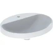 Geberit VariForm Einbauwaschtisch oval, 550x450mm, mit Hahnloch und ohne Überlauf, 500.723.01.2, Farbe: Weiß
