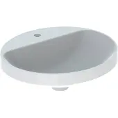 Geberit VariForm Einbauwaschtisch oval, 500x450mm, mit Hahnloch und ohne Überlauf, 500.715.01.2, Farbe: Weiß