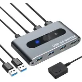 Techly USB 3.0 Schalter 2 Eingänge 4 Ausgänge