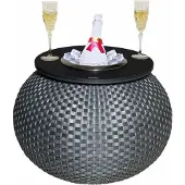 COOTAB Cooler Table Milano Beistelltisch mit Edelstahl-Kühler