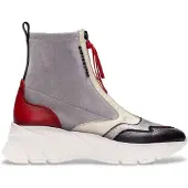 Hispanitas für Damen. CHI243628 Sportliche Lederstiefelette grau, mehrfarbig (41), 3 bis 5 cm, Reißverschluss, Lässig