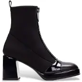 Hispanitas für Damen. HI243658 Schwarze Blockstiefeletten aus Leder (40), 8 bis 10 cm, Reißverschluss, Lässig