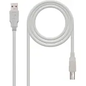 Nanocable 10.01.0104, 3 m, USB A, USB B, USB 2.0, Männlich/Männlich, Beige