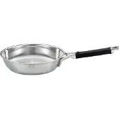 Rösle Bratpfanne RÖSLE "SILENCE PRO", silber (silberfarben, schwarz), B:25,6cm H:9,5cm L:46,9cm Ø:24cm, Pfannen, Bratpfanne, natürliche Quarzversiegelung ohne PTFE/PFAS, Induktion