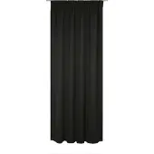 Wirth Vorhang "Newbury", schwarz, B:130cm H:295cm, Baumwolle, Polyester, Gardinen, Vorhang, nach Maß