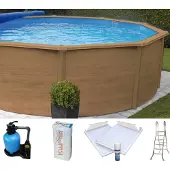 Kwad Rundpool "»Supreme« all in Premium Folie", beige (braun, farbe innen: sand), B:360cm H:132cm L:360cm, Schwimmbecken, Rundpool, ØxH: 360x132cm, inkl. Bodenisolationsset