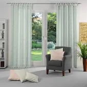 Wirth Vorhang "Telfort" Gr. 1, grün, B:132cm H:145cm, Jacquard, Baumwolle, Polyester, Gardinen, Vorhang