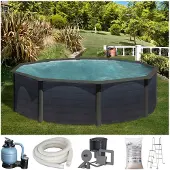Gre KIT460GF, 17450 l, Gerahmter Pool, Kind, Leiter, Schwarz