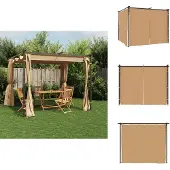 The Living Store Pavillon mit Vorhängen 3x3 m Taupe Stahl