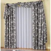 Wirth Vorhang "Angie" Gr. 1, grau (anthrazit), B:135cm H:145cm, Polyester, Gardinen, Vorhang