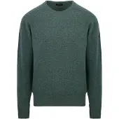William lockie O-Auschnitt Pullover Lammwolle Moorland Grün